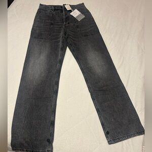 Free People Charcoal Wide Leg Jeans